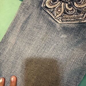 Miss Me Blue Jeans with Embellished Pocket